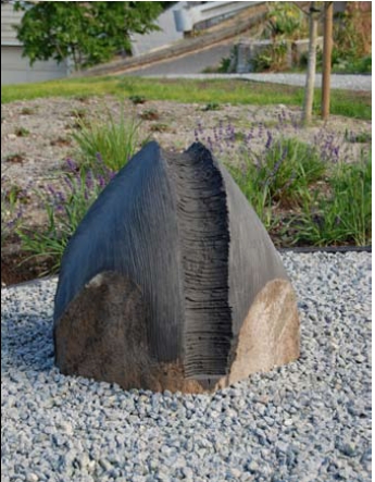 "Clam" Part of Igneous Emsemble", Basalt, 30" High