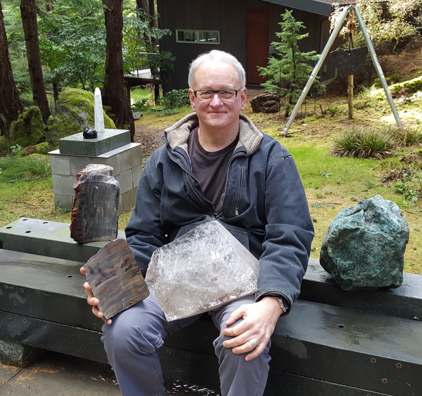 Michael Yeaman holding some treasures