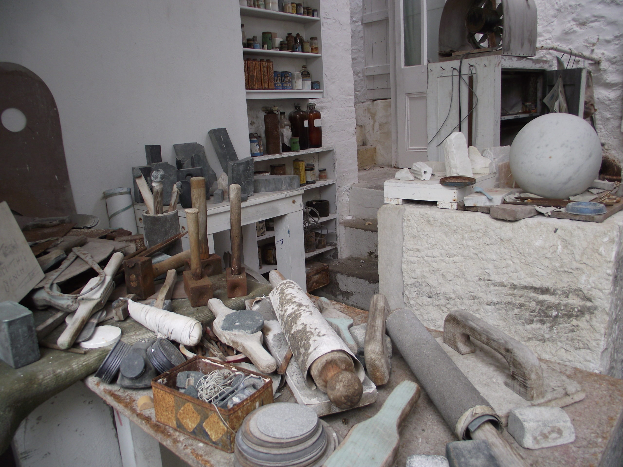 View of her Trewyn Studio (just as she left it.) Barbara died here of smoke inhalation from an accidental fire on 20 May, 1975 at the age of 72. (Photo by Arliss Newcomb.)