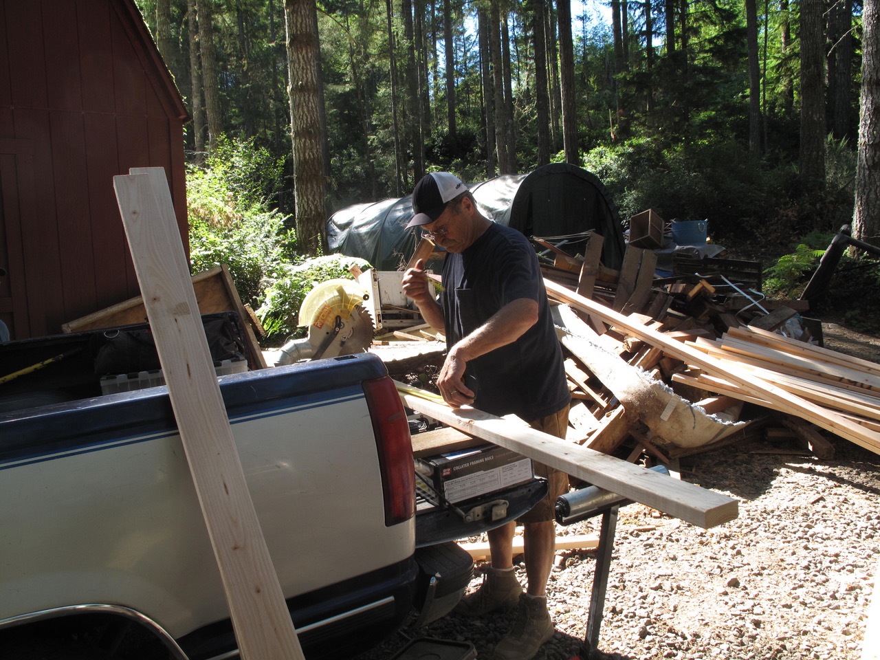 The master contractor, Gene Carlson, he made this project happen. He ordered the equipment and materials, and worked his magic putting the shed together. Boss, you did a great job."