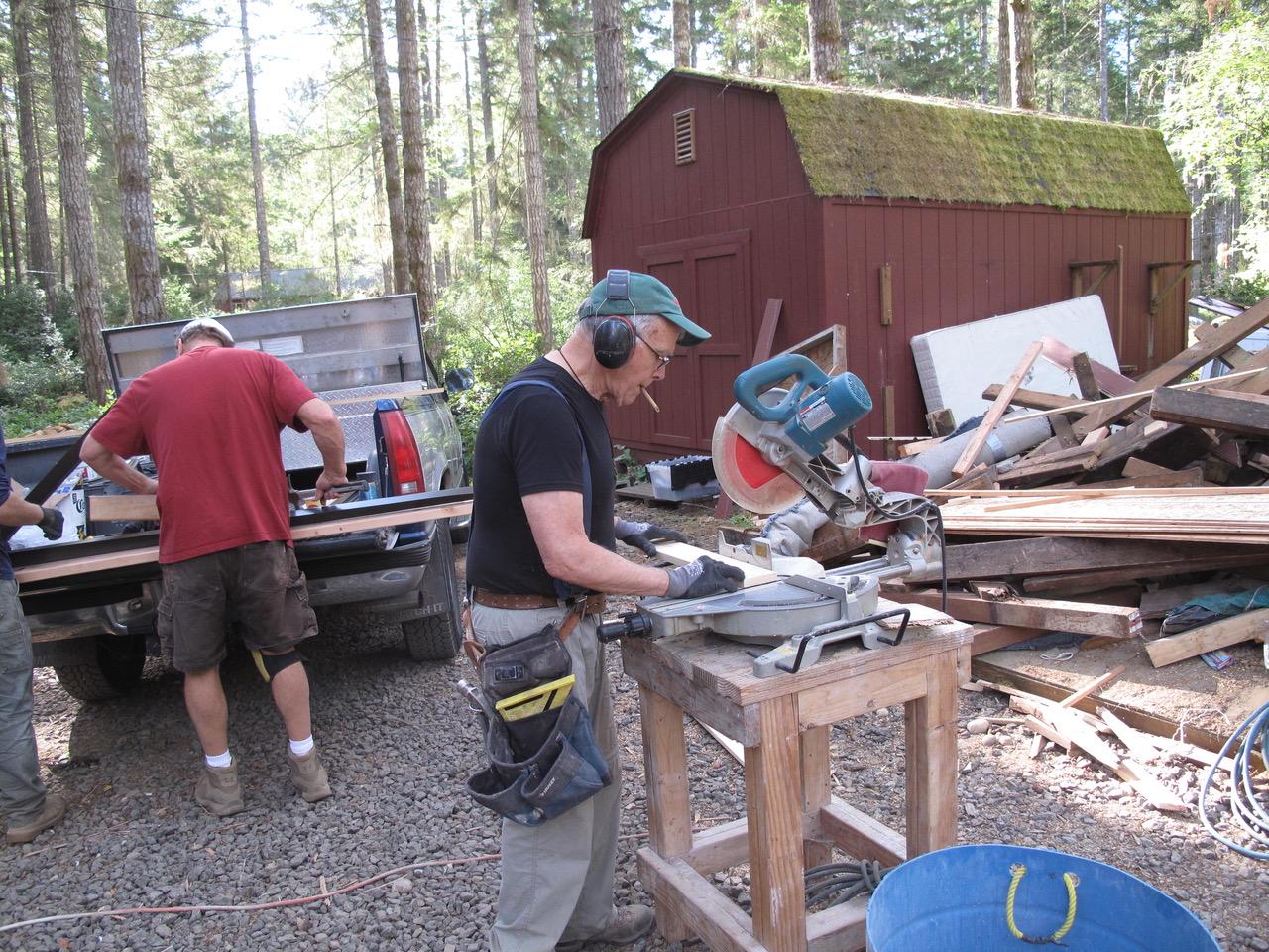 Steve Sandry also showed off his carpenter skills by being the saw man and cutting and fitting all of the trim.