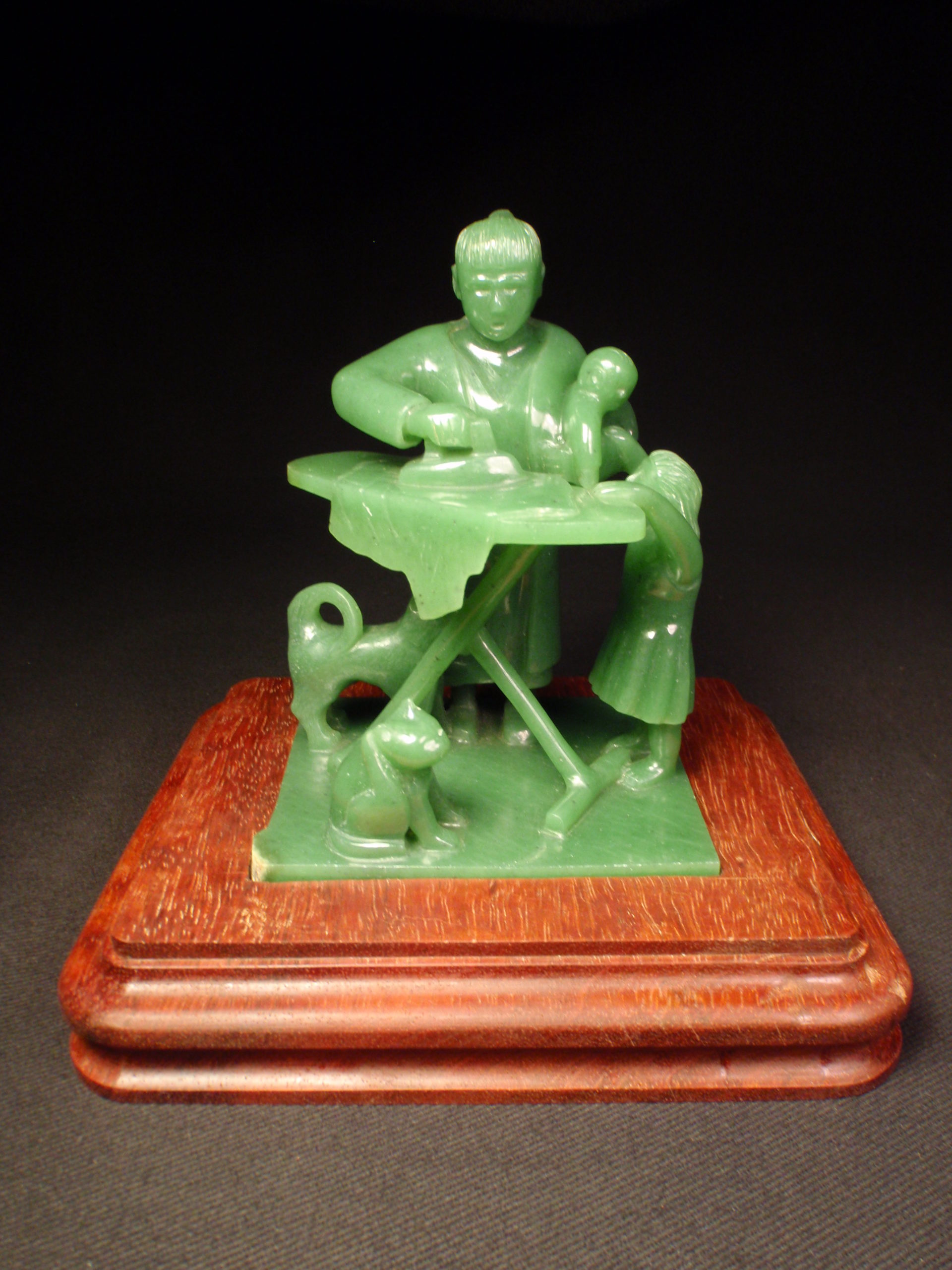 Mothers Board Meeting Wyoming nephrite jade 2007 5" h.